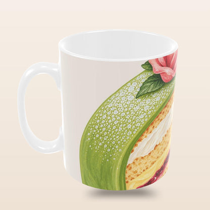 Prinsesstårta Mug with oversized hand-painted Swedish princess cake illustration